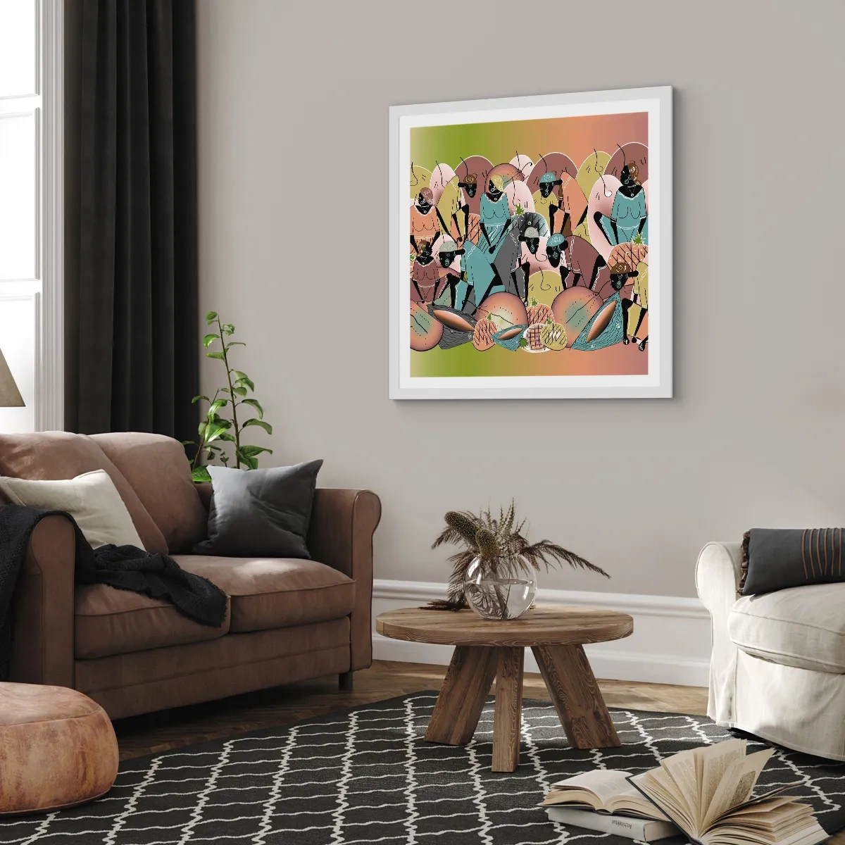 Affiche dans un cadre blanc - Poster - De grandes fêtes arrivent - 30x30 cm