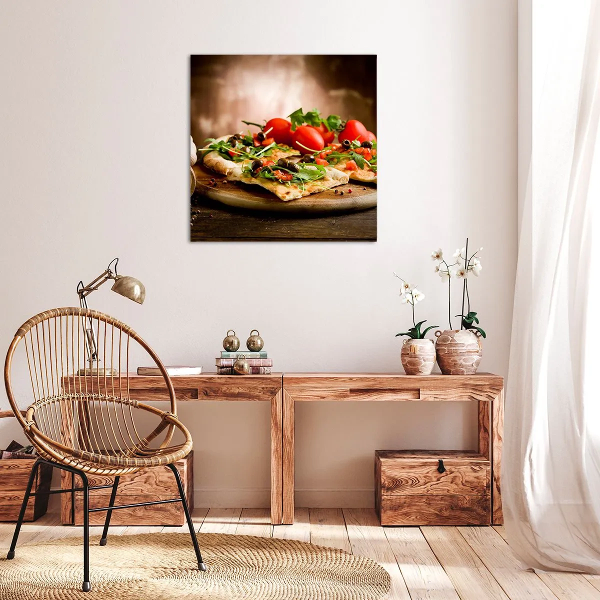 Impression sur toile - Image sur toile - Directement du four et du jardin - 50x50 cm