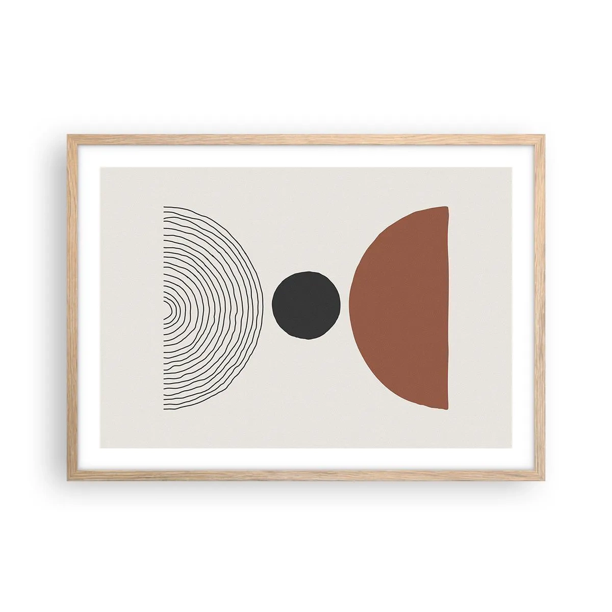 Affiche dans un chêne clair - Poster - Au centre de l'attention - 70x50 cm