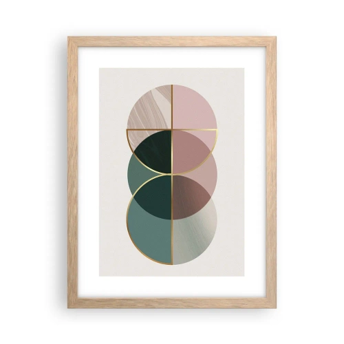 Affiche dans un chêne clair - Poster - Cercles après cercles - 30x40 cm