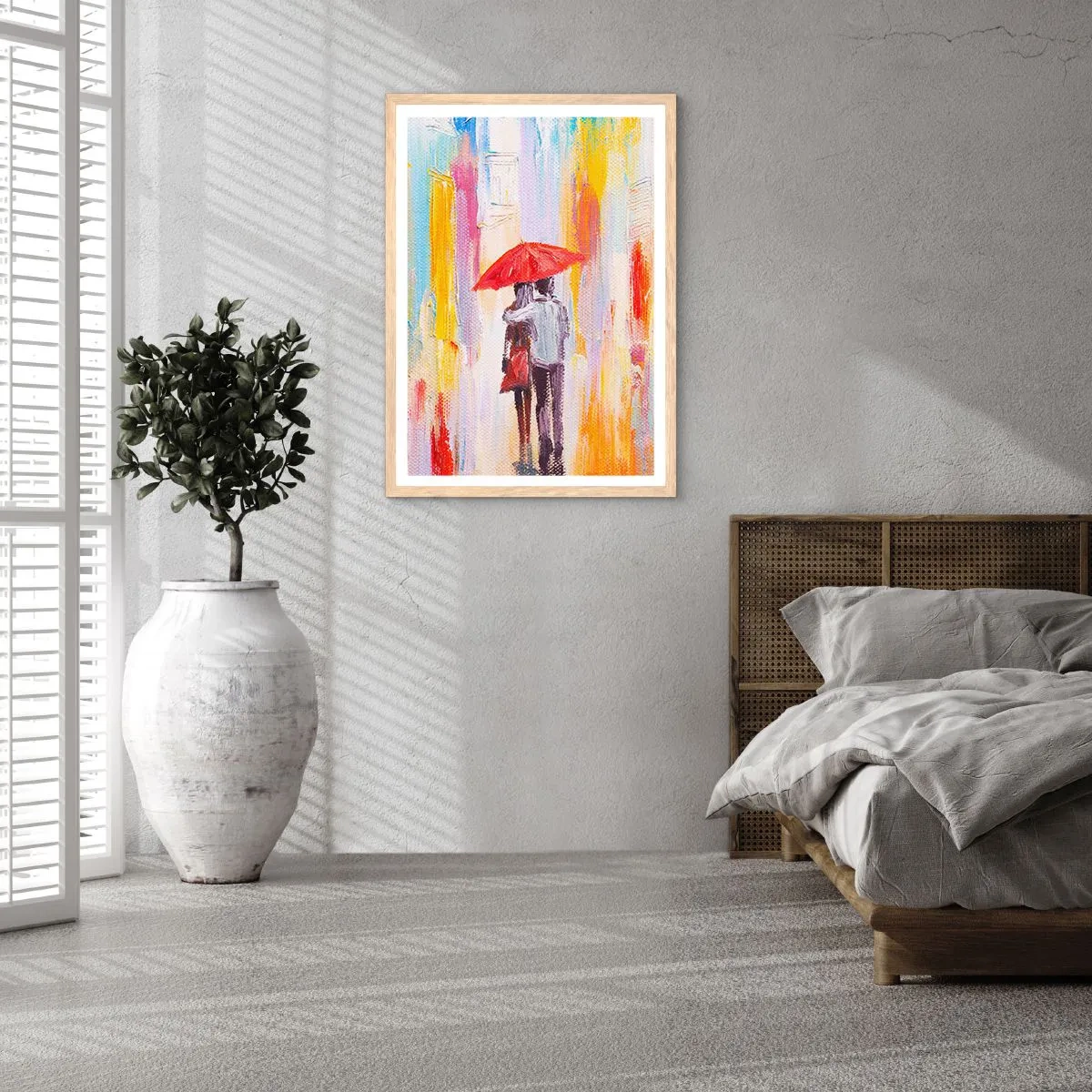 Affiche dans un chêne clair - Poster - Qu'il pleuve encore - 40x50 cm