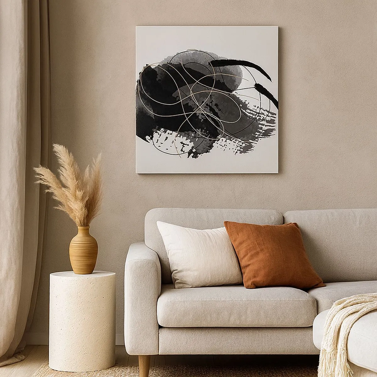 Impression sur toile - Image sur toile - Fait de noir - 30x30 cm