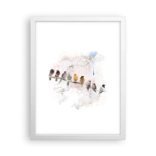 Affiche dans un cadre blanc - Poster - Rencontre ailée - 30x40 cm