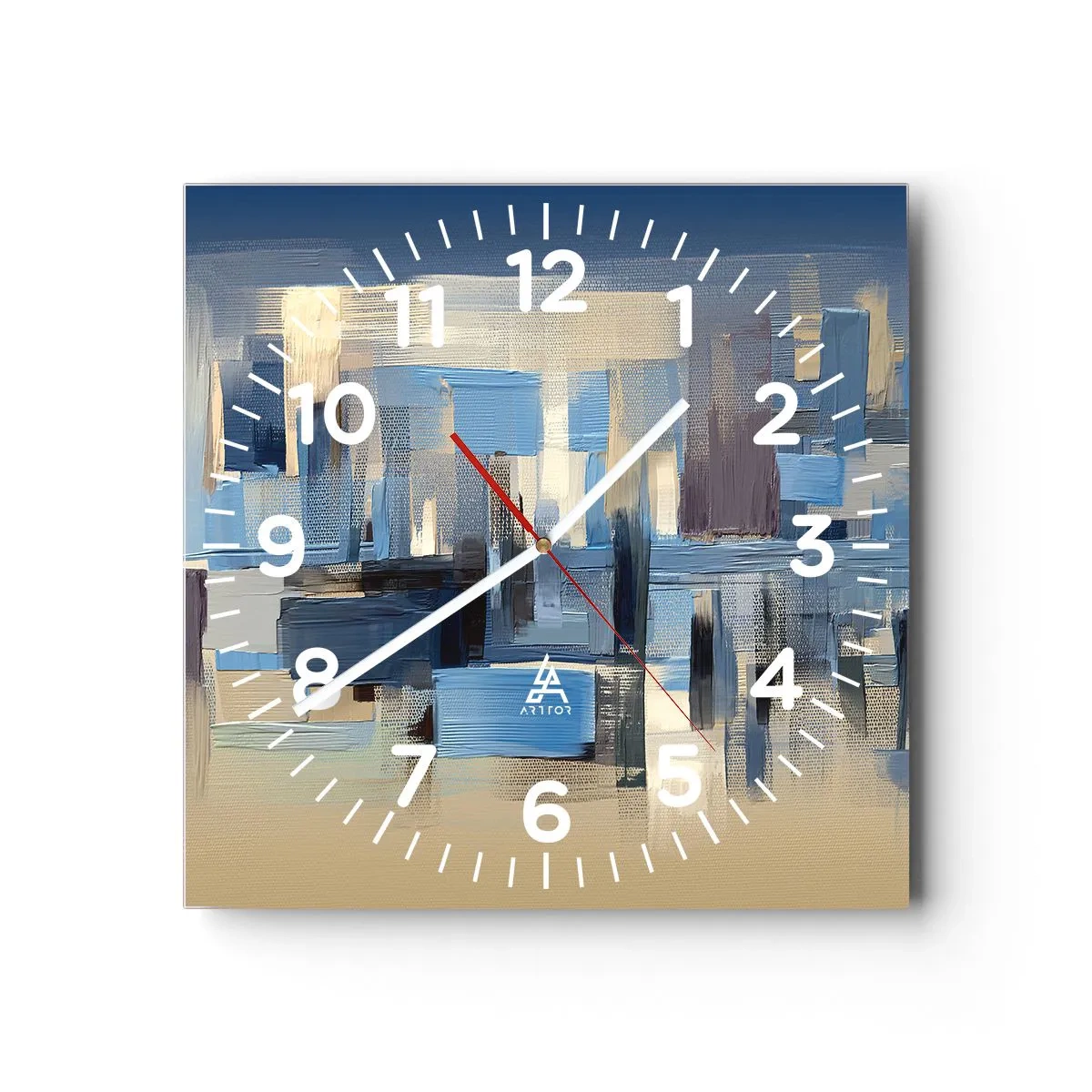 Horloge murale - Pendule murale - Construction bleue - 40x40 cm