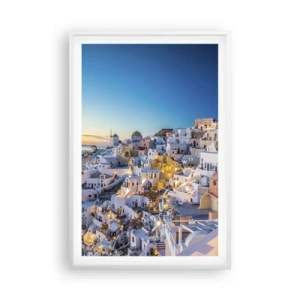 Affiche dans un cadre blanc - Poster - L'essence de la grecque - 61x91 cm