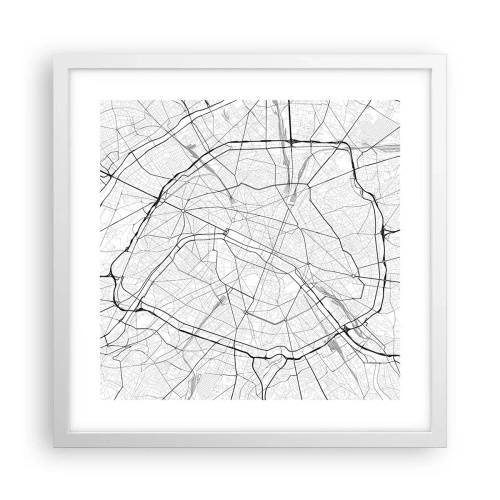 Affiche dans un cadre blanc - Poster - Fleur de Paris - 40x40 cm