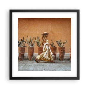 Affiche dans un cadre noir - Poster - Style hippie - 40x40 cm