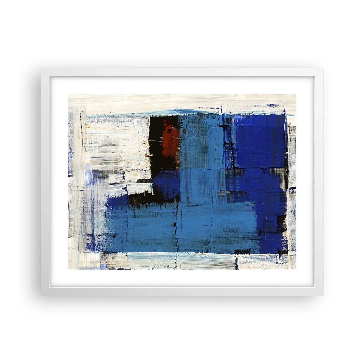 Affiche dans un cadre blanc - Poster - Secret de bleu - 50x40 cm