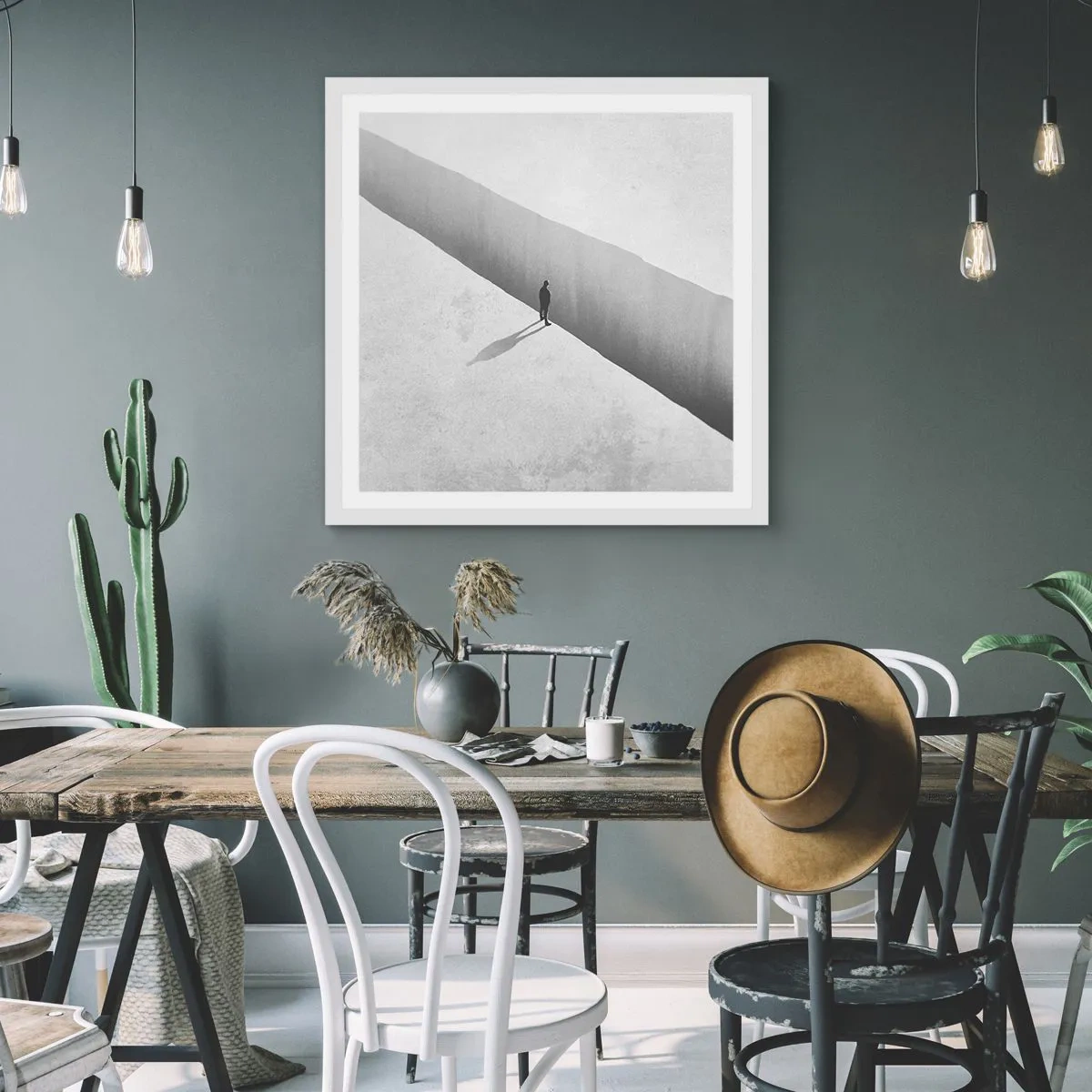 Affiche dans un cadre blanc - Poster - Un objectif clair - 40x40 cm