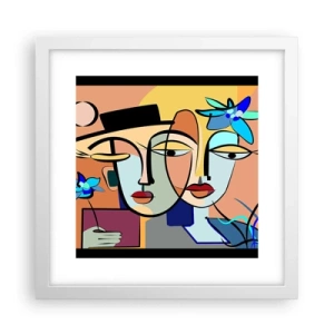 Affiche dans un cadre blanc - Poster - Le Rendez-vous de Picasso - 30x30 cm