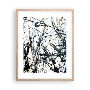 Affiche dans un chêne clair - Poster - Abstraction expressionniste - 40x50 cm