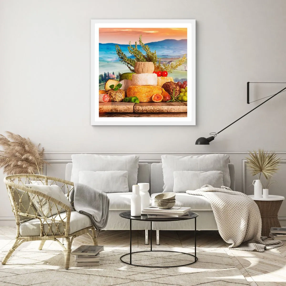 Affiche dans un cadre blanc - Poster - La joie de vivre à l'italienne - 40x40 cm