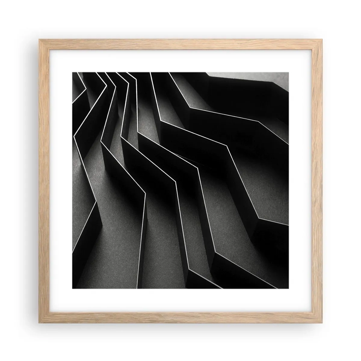 Affiche dans un chêne clair - Poster - Ordre spatial - 40x40 cm