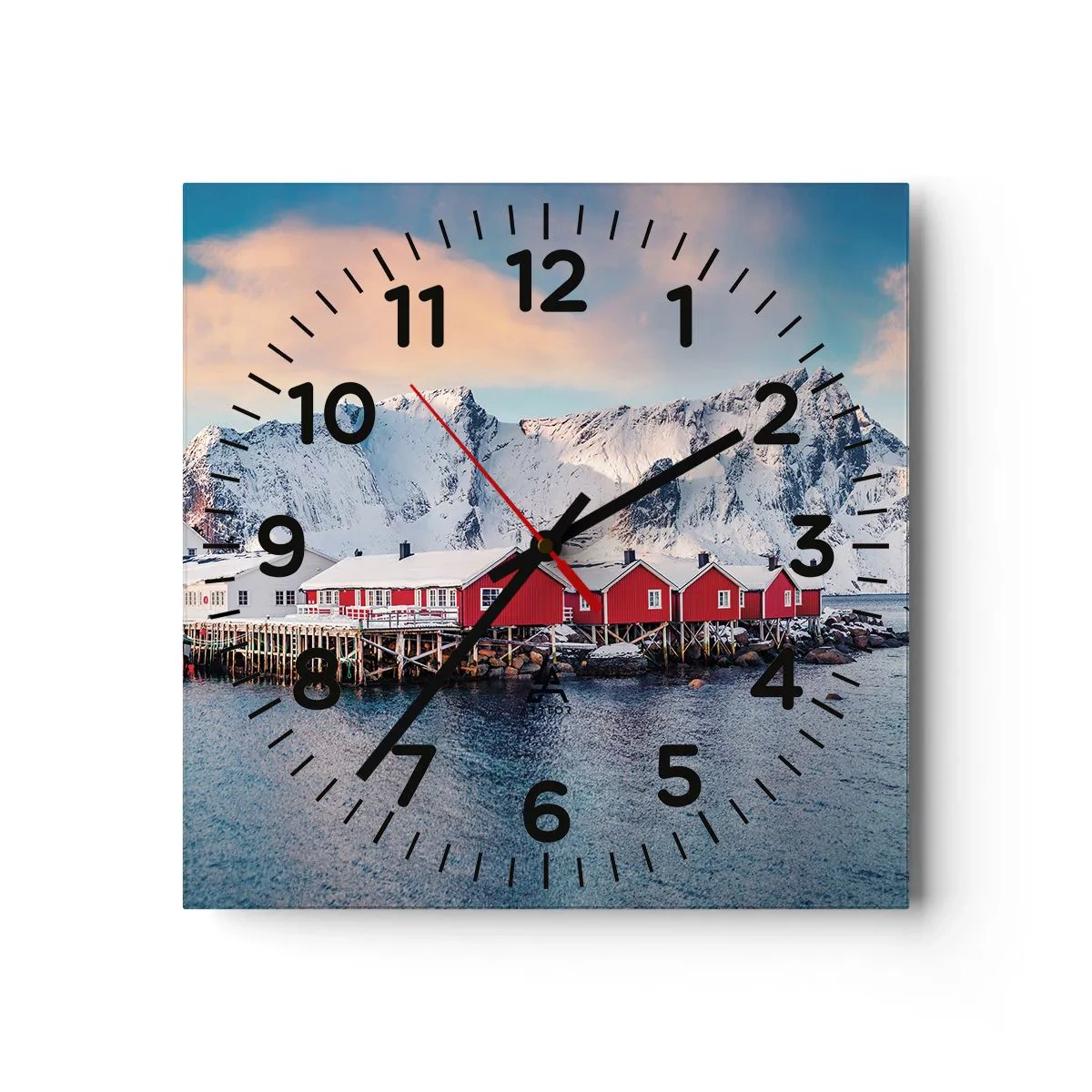 Horloge murale - Pendule murale - Retraite dans le nord - 40x40 cm