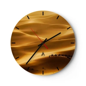 Horloge murale - Pendule murale - Caravane sur les vagues du désert - 40x40 cm