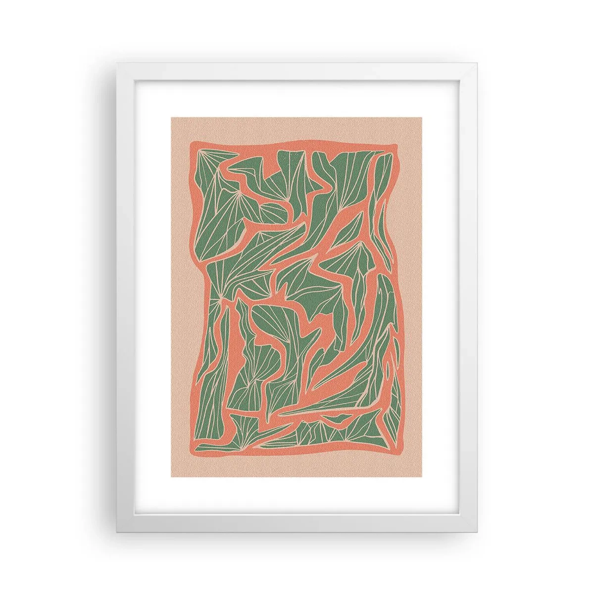 Affiche dans un cadre blanc - Poster - La lutte entre le corail et la verdure - 30x40 cm