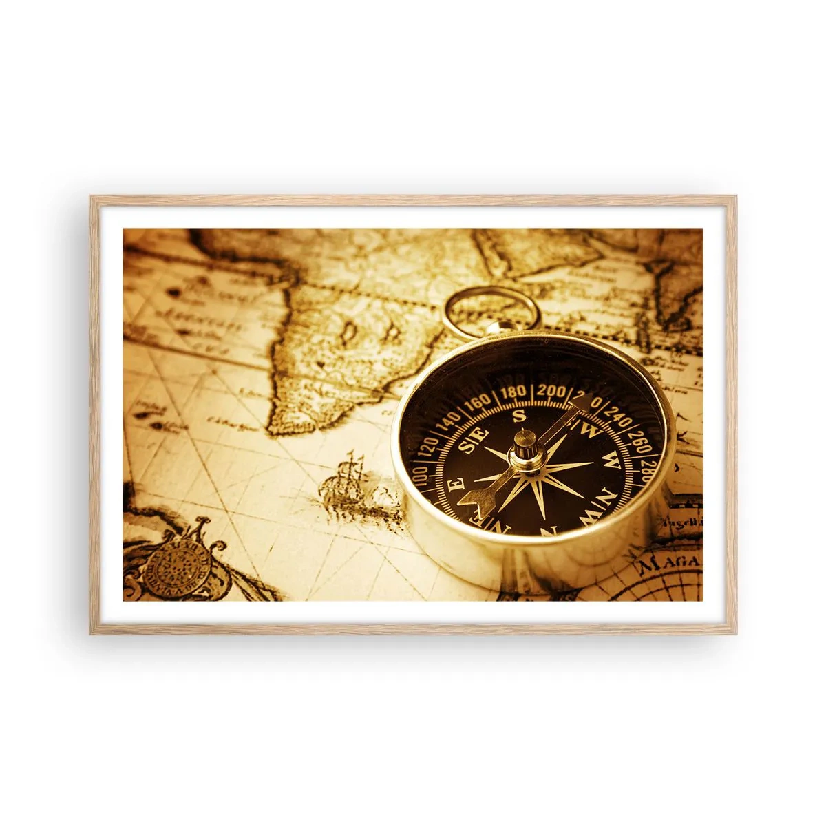 Affiche dans un chêne clair - Poster - Est ou ouest? - 91x61 cm