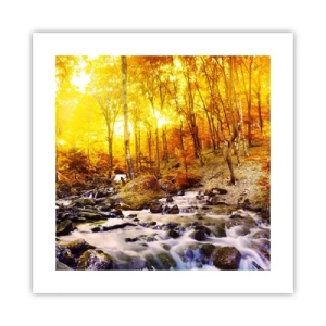 Affiche - Poster - Pierres serties d'or et de platine - 40x40 cm