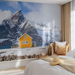 Papier peint sur mesure Autocollant Deluxe - Vacances scandinaves - Hiver, Alpes, Montagnes