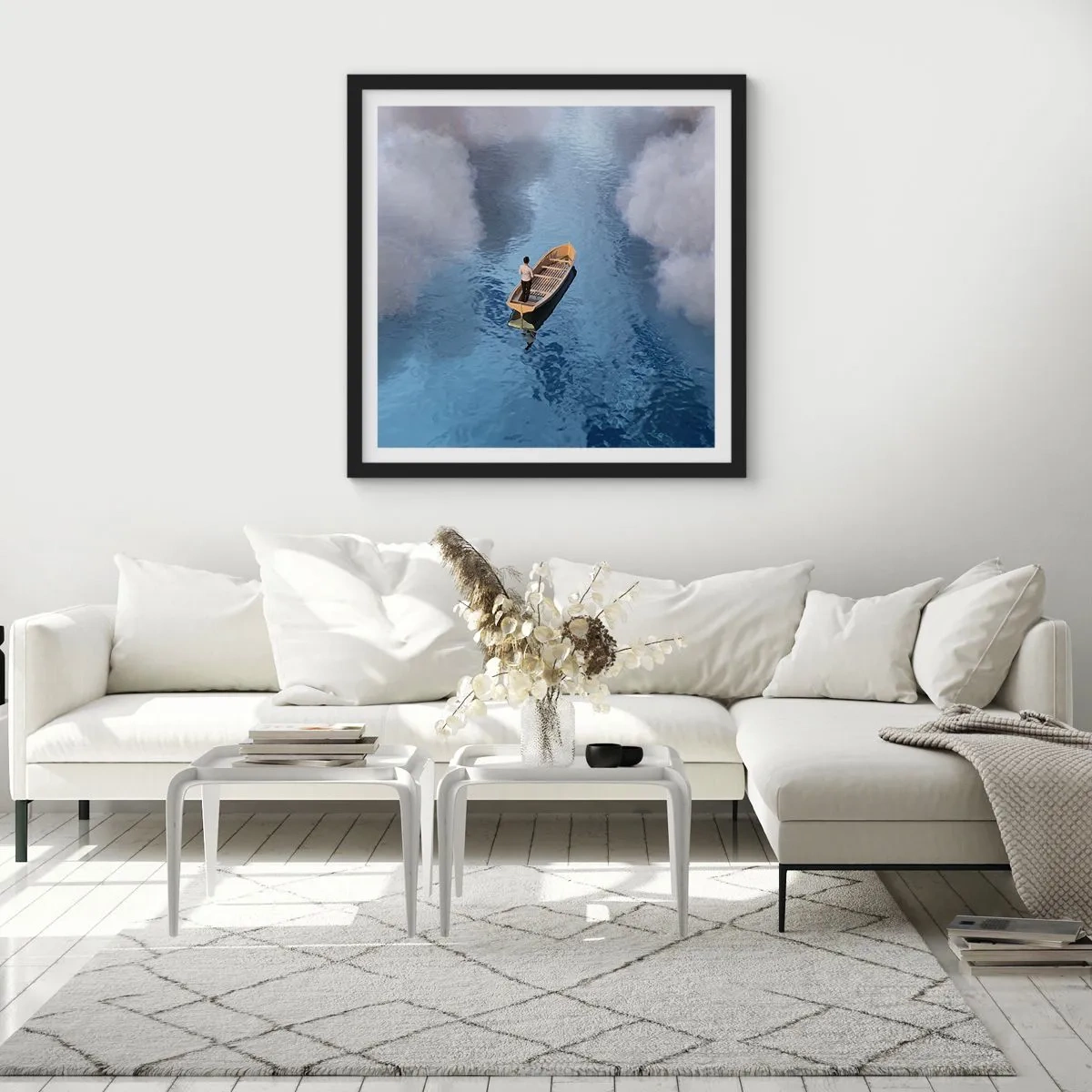 Affiche dans un cadre noir - Poster - Vie – voyage – inconnu - 50x50 cm