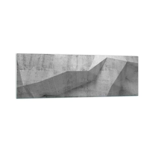 Impression sur verre - Image sur verre - Formes géométriques en béton en gris - 160x50cm - Un vrai challenge - Décoration murale moderne pour le salon et la chambre ARTTOR