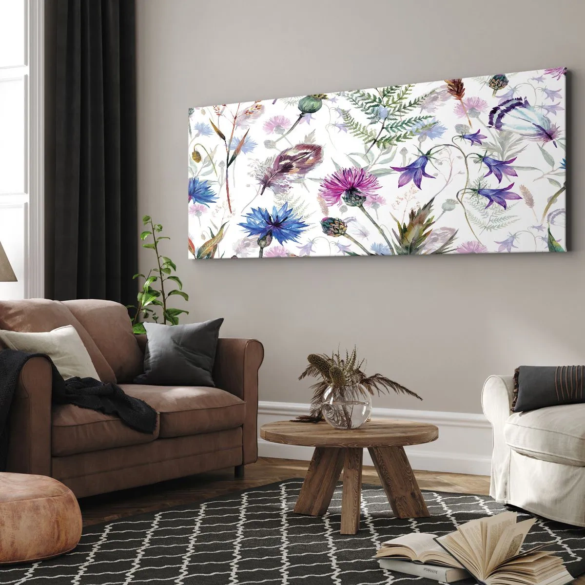 Impression sur toile - Image sur toile - Herbier polonais - 100x40 cm