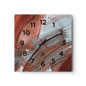 Horloge murale - Pendule murale - Abstraction venteuse et automnale - 30x30 cm