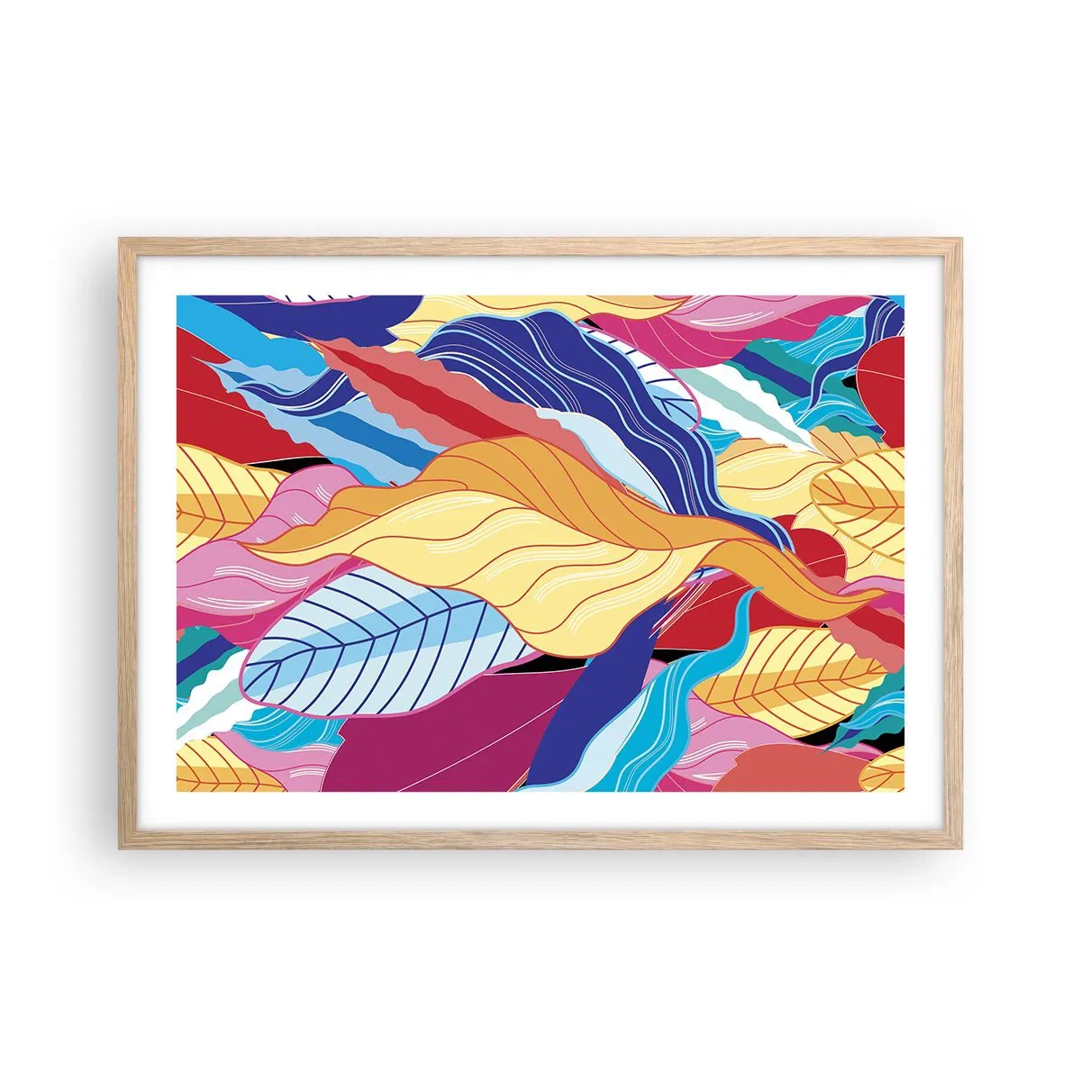 Affiche dans un chêne clair - Poster - Un désordre coloré - 70x50 cm