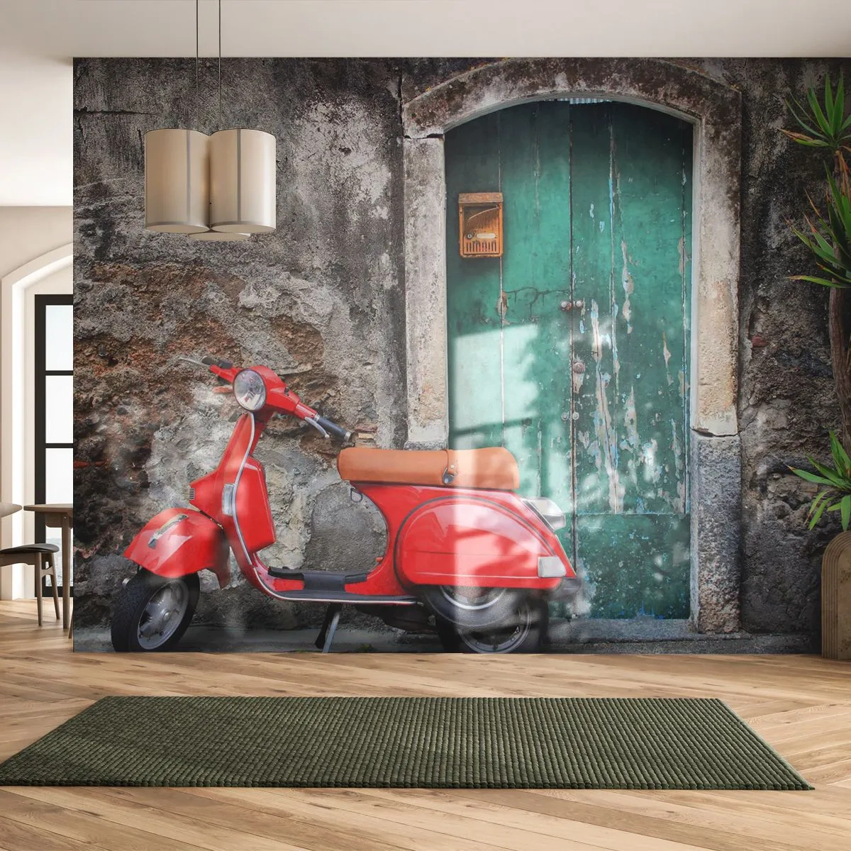 Papier Peint Autocollant Deluxe Sticker - Vacances italiennes - Automobile, Scooter, Italie - 250x175 cm