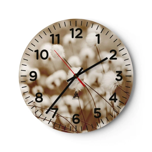 Horloge murale - Pendule murale - Tige moelleuse - 30x30 cm