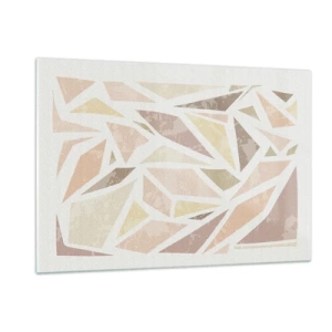 Impression sur verre - Image sur verre - Mosaïque géométrique aux couleurs pastel sur fond clair - 120x80cm - Composition de vitraux - Décoration murale moderne pour le salon et la chambre ARTTOR