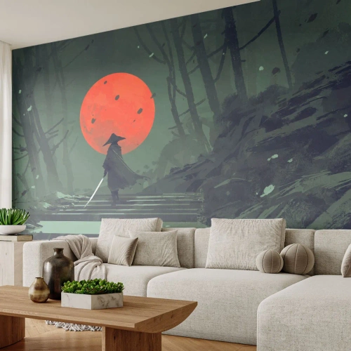 Papier Peint Autocollant Deluxe Sticker - Guerrier de la lune rouge - Abstraction, Fantaisie, Guerrier - 100x70 cm