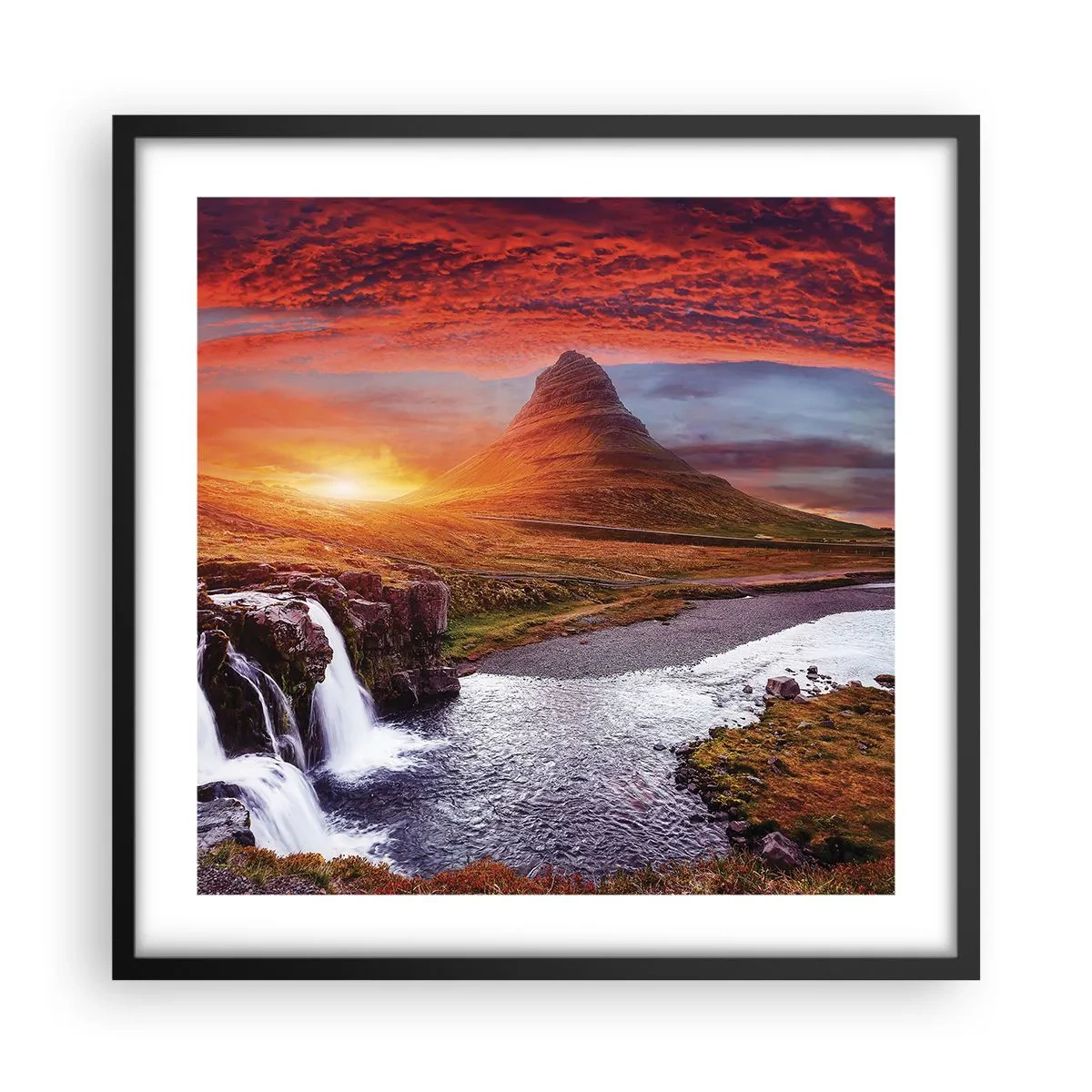 Affiche dans un cadre noir - Poster - Vue de la terre du milieu - 50x50 cm