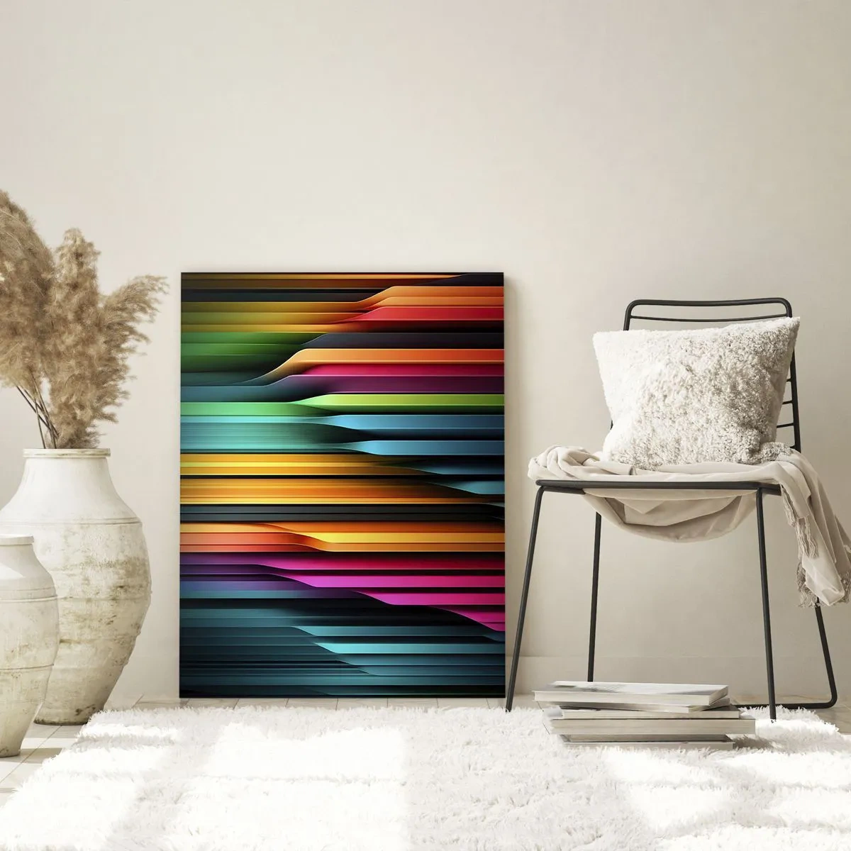 Impression sur verre - Image sur verre - Les lignes verticales colorées créent une abstraction dynamique. - 80x120cm - Un organe de lumière - Décoration murale moderne pour le salon et la chambre ARTTOR