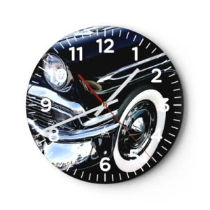 Horloge murale - Pendule murale - Classique en argent, noir et blanc - 40x40 cm