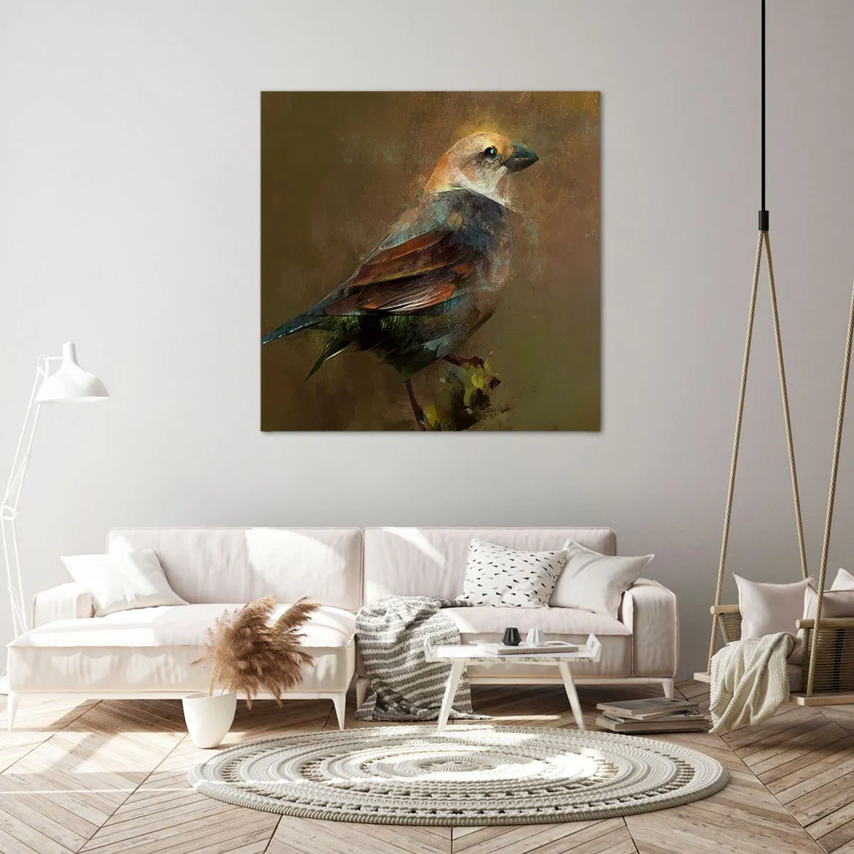 Impression sur toile - Image sur toile - Un moineau, un petit oiseau - 60x60 cm