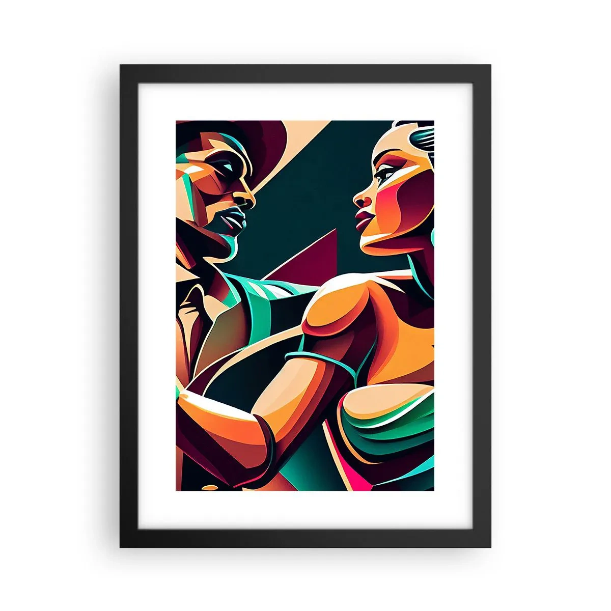 Affiche dans un cadre noir - Poster - Au rythme du coeur - 30x40 cm