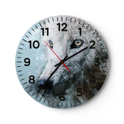 Horloge murale - Pendule murale - Rencontrez l'âme du loup - 40x40 cm