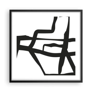 Affiche dans un cadre noir - Poster - Conception noir et blanc - 50x50 cm