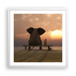 Affiche dans un cadre blanc - Poster - C'est bon de garder le silence ensemble - 50x50 cm