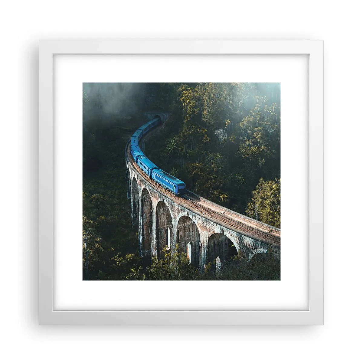 Affiche dans un cadre blanc - Poster - Train nature - 30x30 cm