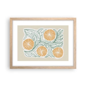 Affiche dans un chêne clair - Poster - Ethnique avec une pointe d'abstraction - 40x30 cm