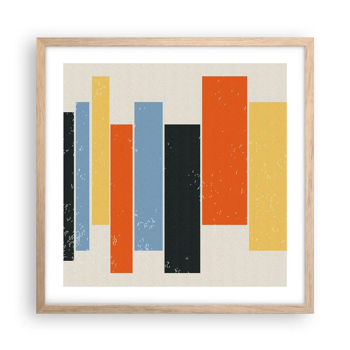 Affiche dans un chêne clair - Poster - Notation musicale - 50x50 cm