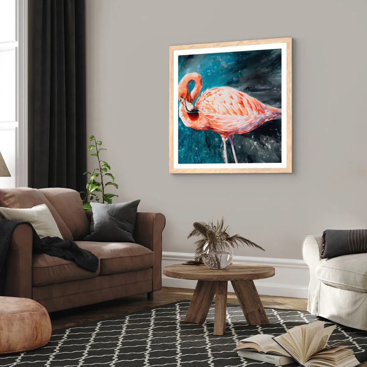 Affiche dans un chêne clair - Poster - Décoratif par nature - 60x60 cm