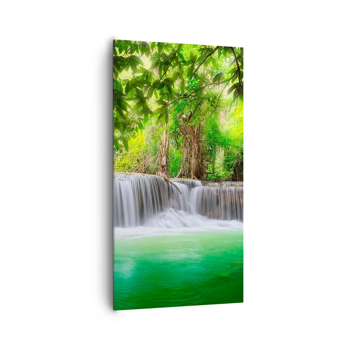 Impression sur toile - Image sur toile - Une cascade de vert - 65x120 cm