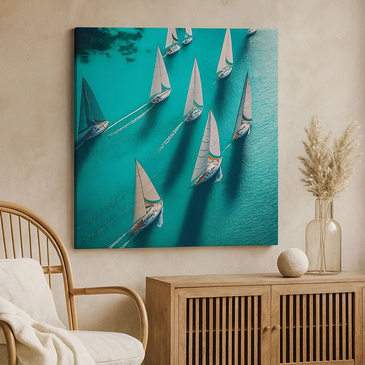 Impression sur toile - Image sur toile - Dans une compétition avec le vent - 30x30 cm