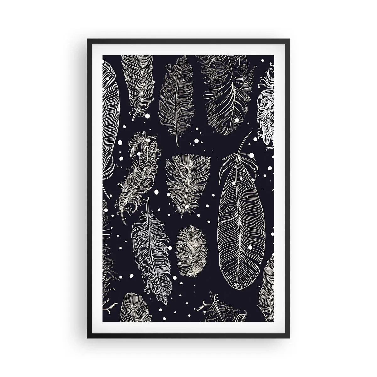 Affiche dans un cadre noir - Poster - Toile de plumes - 61x91 cm