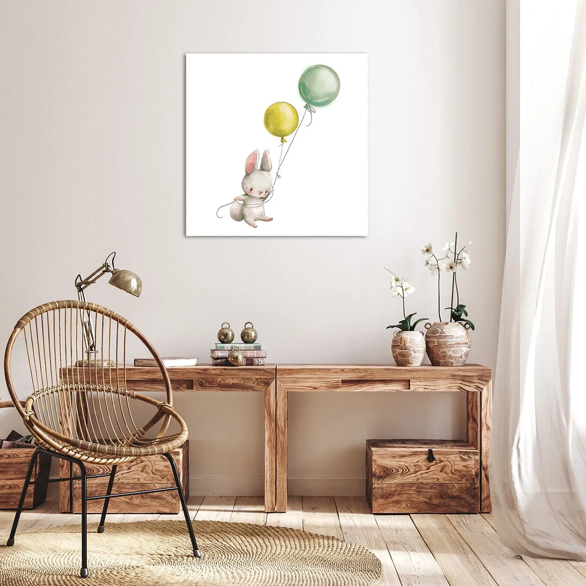 Impression sur toile - Image sur toile - Moi aussi je vole! - 60x60 cm