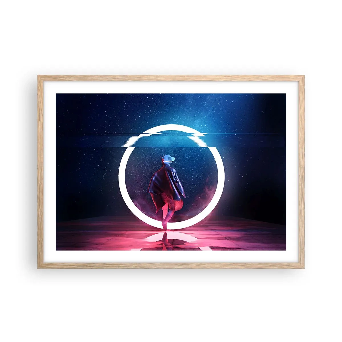 Affiche dans un chêne clair - Poster - Entre deux mondes - 70x50 cm