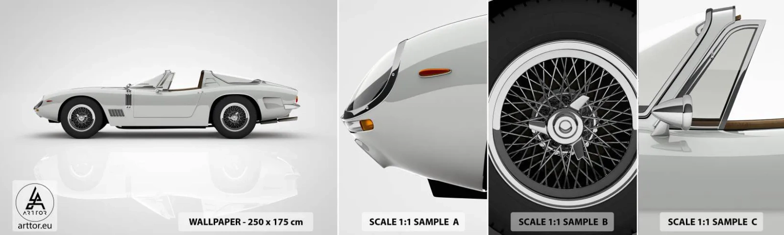 Échantillon De Papier Peint Standard Eco - Promesse de plaisir - Voiture de sport, Cabriolet, Automobile - 100x30 cm